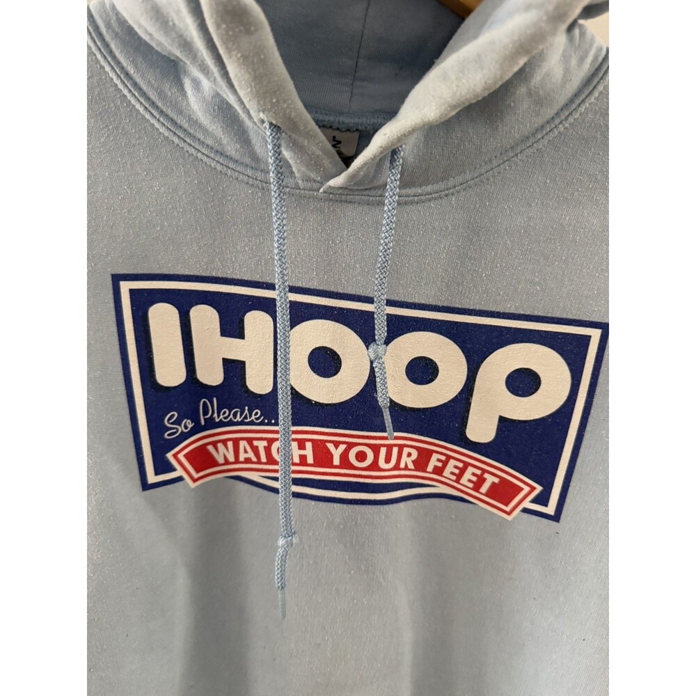 Men’s iHoop I Hoop Please Watch Your Ankles Funny Basketball Hoodie Gift Sz Med